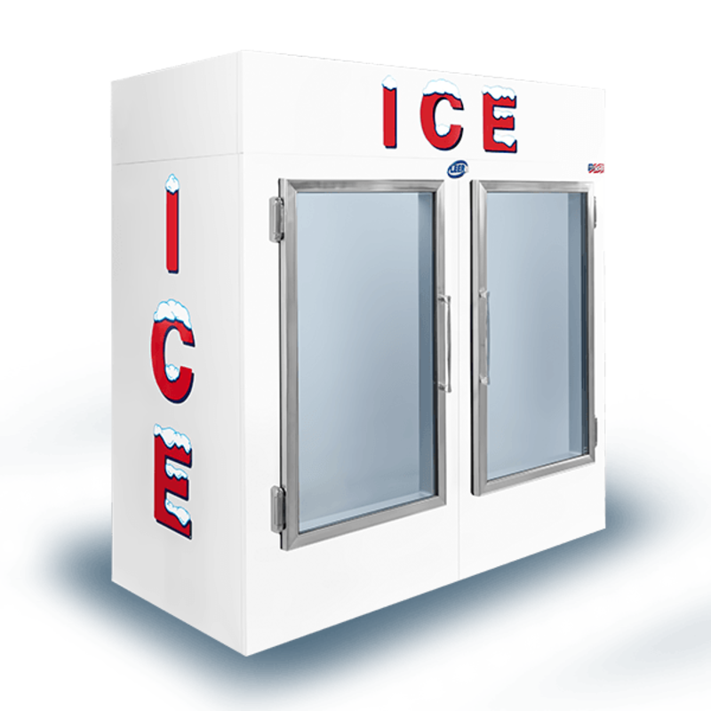 Leer L075UAGP 75 Cu. Ft. Two-Door Indoor Ice Merchandiser