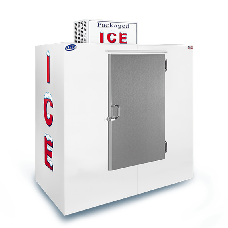 Leer L065UASP 65 Cu. Ft. Solid Door Outdoor Ice Storage Merchandiser