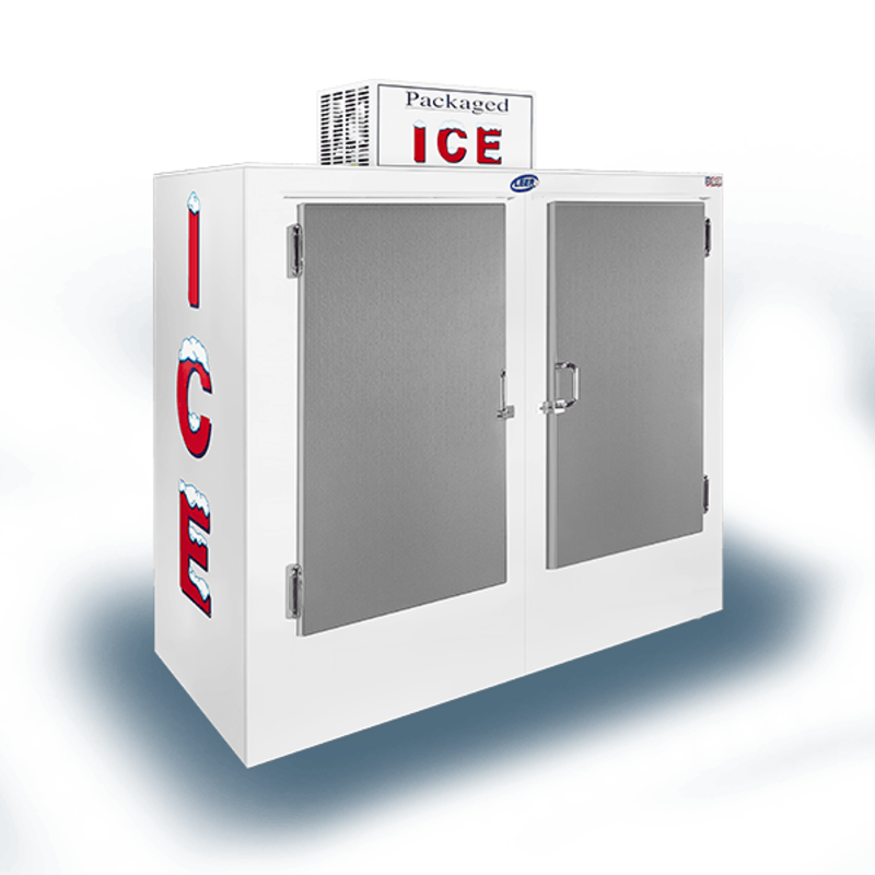 Leer L064UASP 64" Solid Door Outdoor Ice Merchandiser (65 Cu. Ft.)