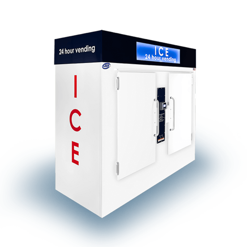 Leer L085UASVP 85 Cu. Ft. Outdoor Ice Merchandiser with Auto-Defrost - 84" Solid Door Vending Unit
