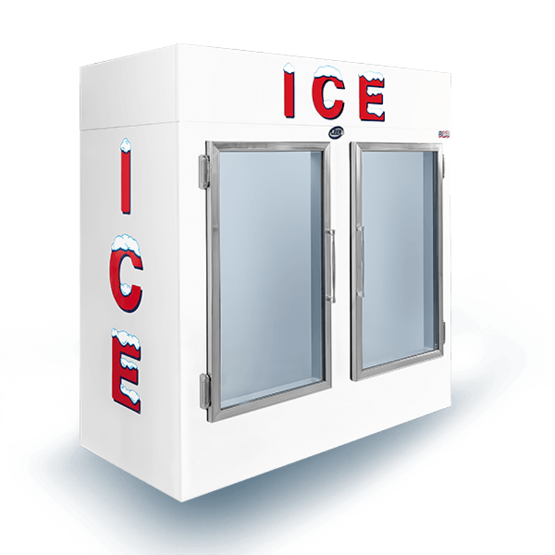 Leer L064UAGP 64-Inch R290 Auto-Defrost Indoor Ice Merchandiser with Glass Doors