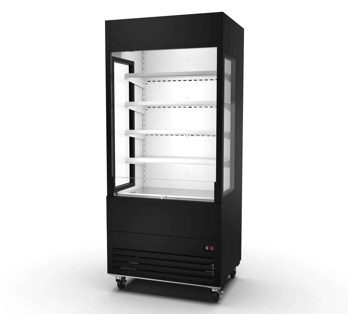 OAM-36G-HC Open Case Refrigerator with Glass Sides - 36" Width